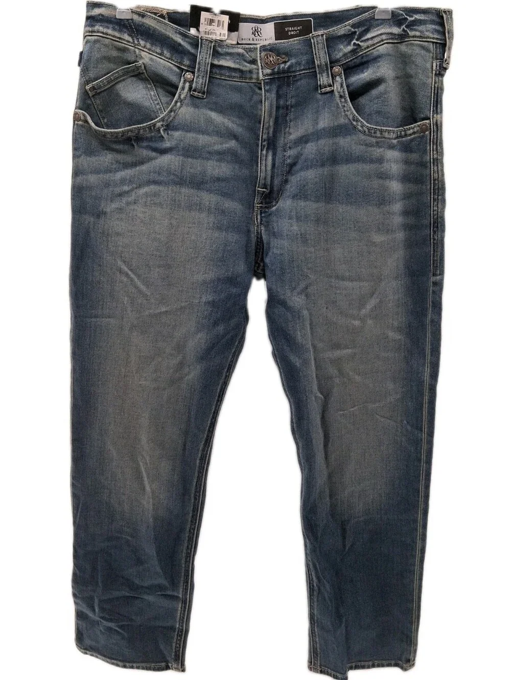Rock & Republic Jeans Mens 36x30 Blue Denim Neil Straight So Fly Stretch Casual